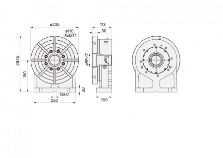 TR-235N задняя бабка с планшайбой
