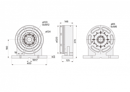 TR-320 задняя бабка с планшайбой